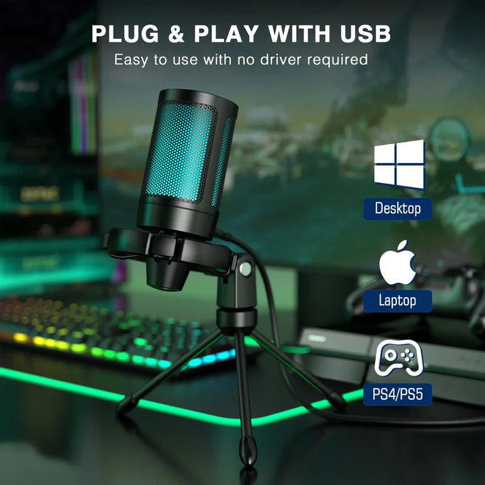 AmpliGame RGB Gaming Microphone